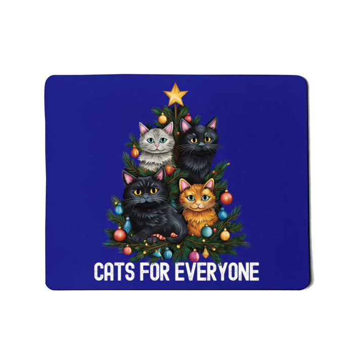 Cats For Everybody Christmas Tree Gift Mousepad