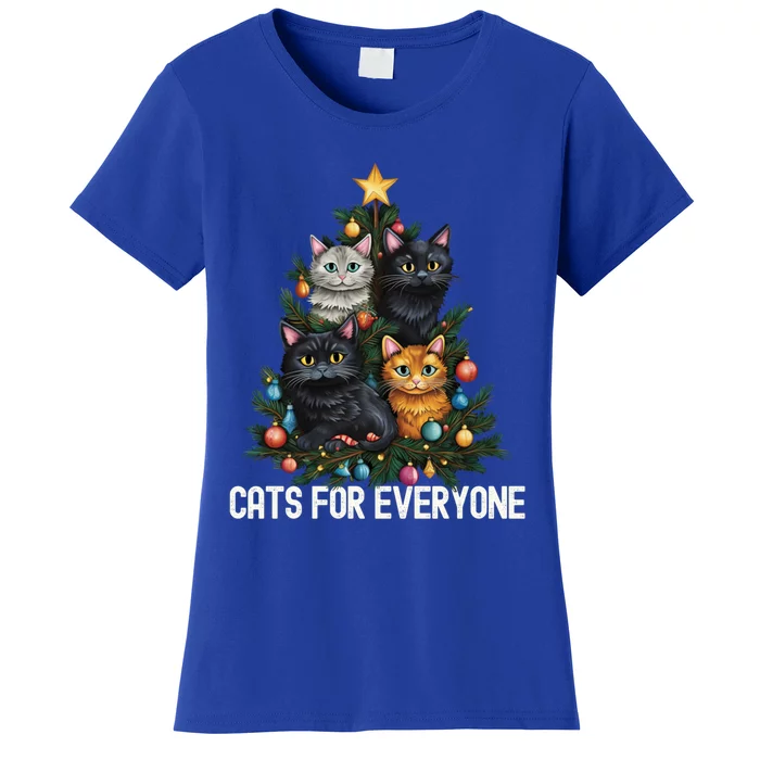 Cats For Everybody Christmas Tree Gift Women's T-Shirt