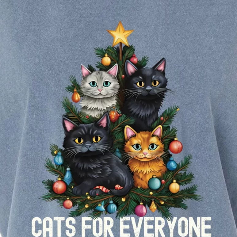 Cats For Everybody Christmas Tree Gift Garment-Dyed Women's Muscle Tee