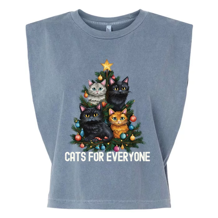 Cats For Everybody Christmas Tree Gift Garment-Dyed Women's Muscle Tee