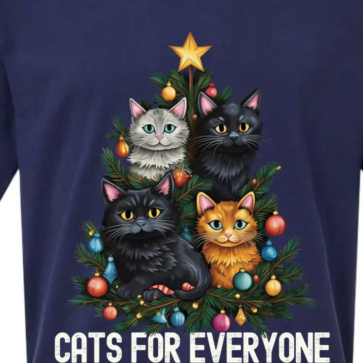 Cats For Everybody Christmas Tree Gift Sueded Cloud Jersey T-Shirt