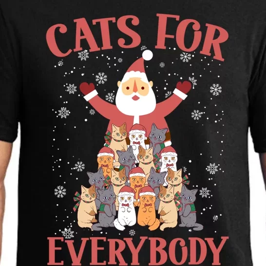 Cats For Everybody Funny Cat Santa Christmas Merry Catmas Funny Gift Pajama Set