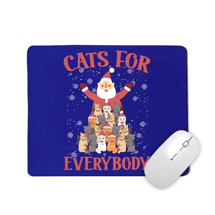 Cats For Everybody Funny Cat Santa Christmas Merry Catmas Funny Gift Mousepad