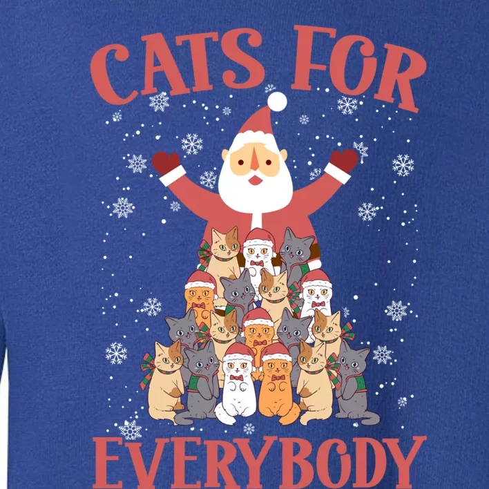 Cats For Everybody Funny Cat Santa Christmas Merry Catmas Funny Gift Toddler Sweatshirt