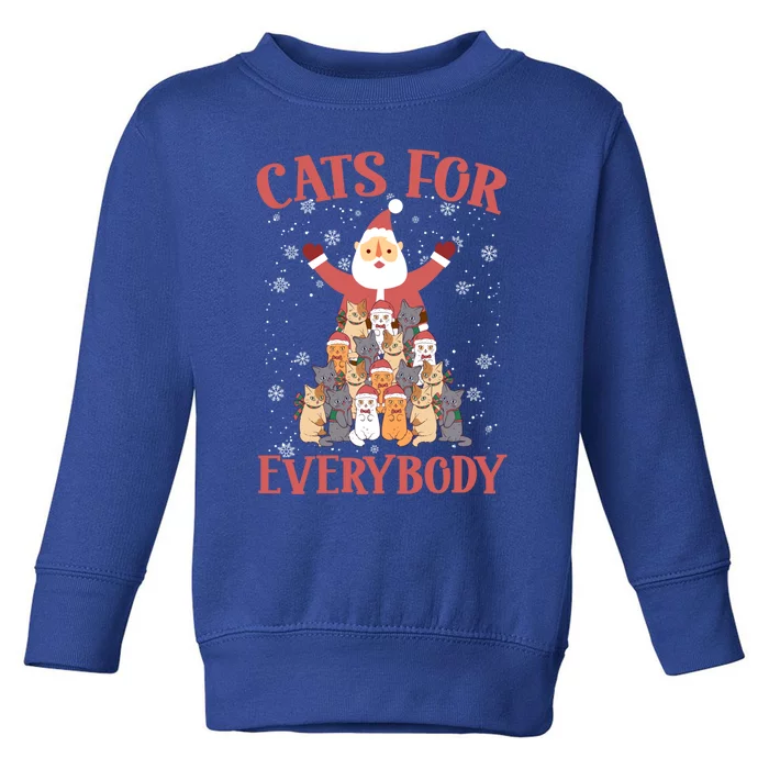 Cats For Everybody Funny Cat Santa Christmas Merry Catmas Funny Gift Toddler Sweatshirt