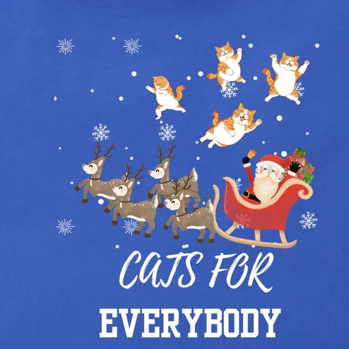 Cats For Everybody Xmas Christmas Funny Santa Gift Zip Tote Bag