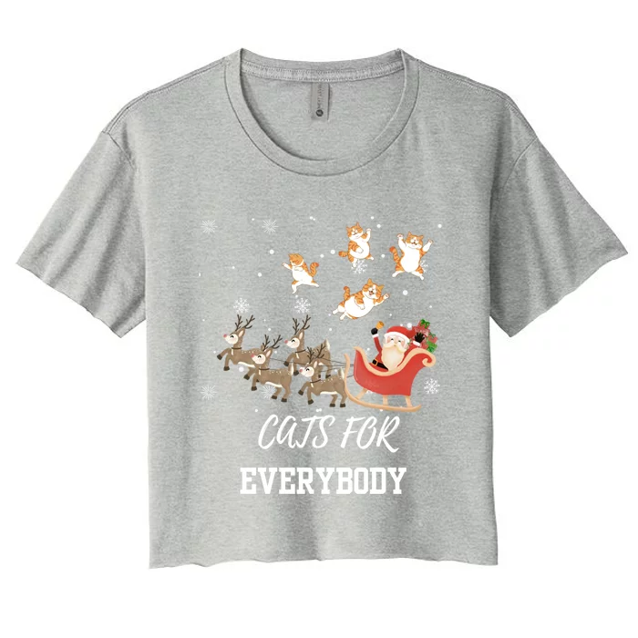 Cats For Everybody Xmas Christmas Funny Santa Gift Women's Crop Top Tee