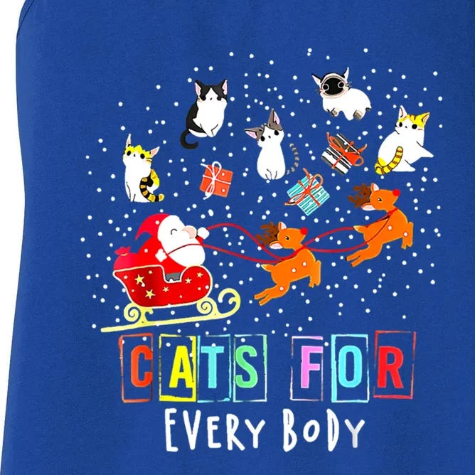 Cats For Everybody Funny Christmas Cat Lover Gift Meaningful Gift Women's Racerback Tank