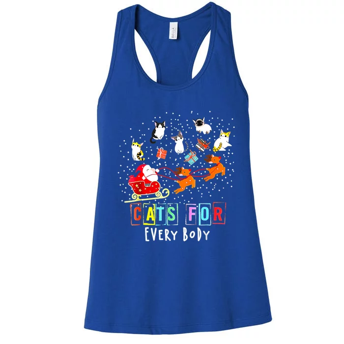 Cats For Everybody Funny Christmas Cat Lover Gift Meaningful Gift Women's Racerback Tank