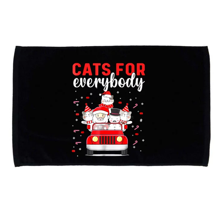 Cats For Everybody Funny Christmas Santa Cat Pet Lover Funny Gift Microfiber Hand Towel