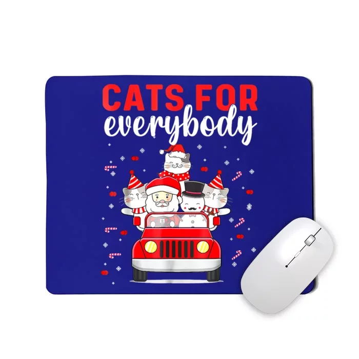 Cats For Everybody Funny Christmas Santa Cat Pet Lover Funny Gift Mousepad