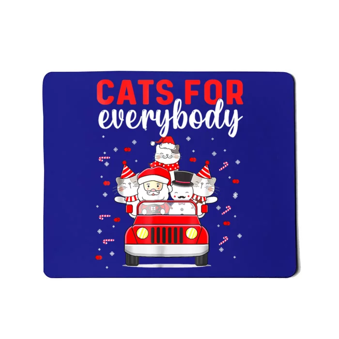 Cats For Everybody Funny Christmas Santa Cat Pet Lover Funny Gift Mousepad