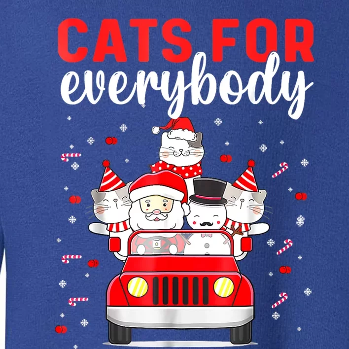 Cats For Everybody Funny Christmas Santa Cat Pet Lover Funny Gift Toddler Sweatshirt