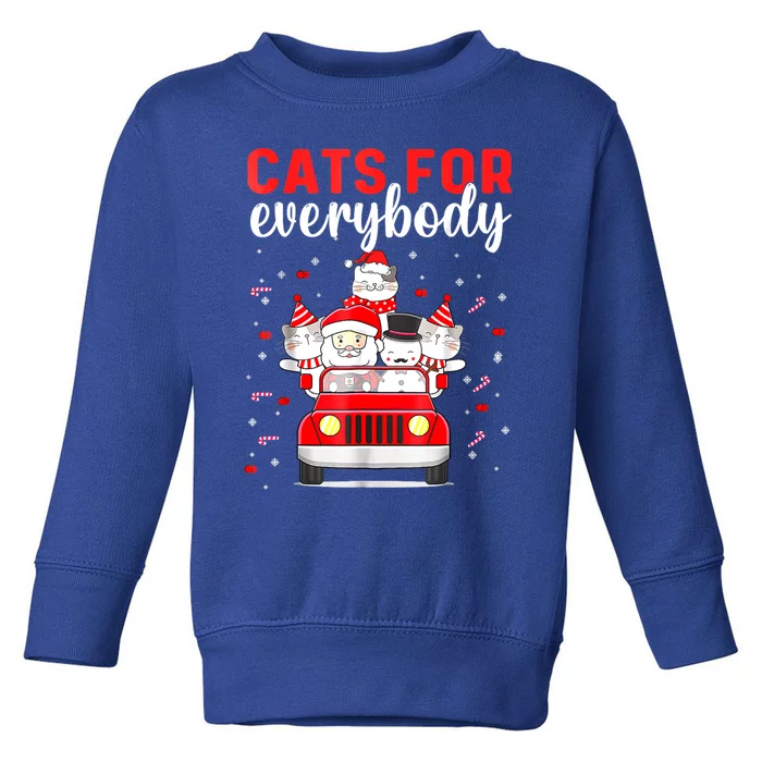 Cats For Everybody Funny Christmas Santa Cat Pet Lover Funny Gift Toddler Sweatshirt