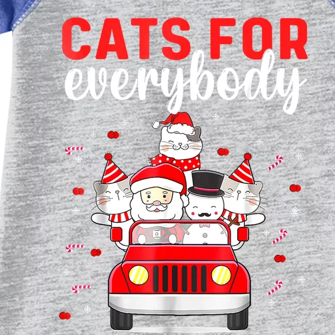 Cats For Everybody Funny Christmas Santa Cat Pet Lover Funny Gift Infant Baby Jersey Bodysuit