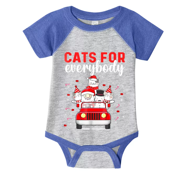 Cats For Everybody Funny Christmas Santa Cat Pet Lover Funny Gift Infant Baby Jersey Bodysuit