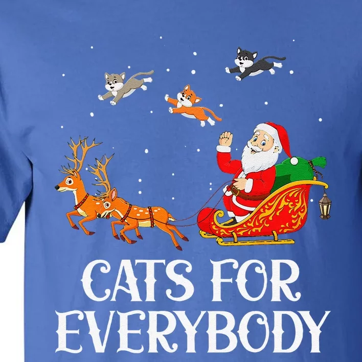 Cats For Everybody Santa Christmas Cat Funny Xmas Funny Cute Tall T-Shirt