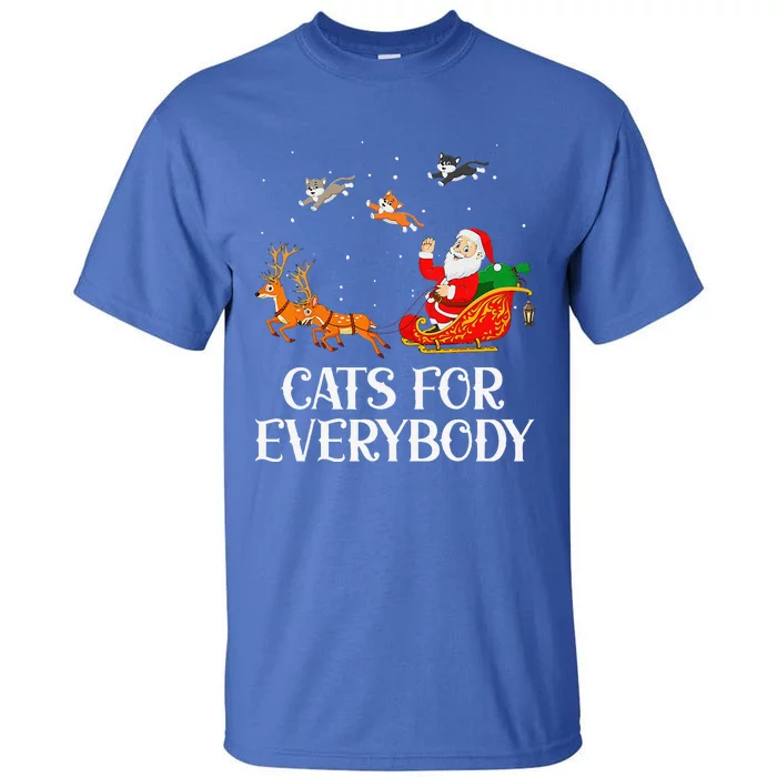 Cats For Everybody Santa Christmas Cat Funny Xmas Funny Cute Tall T-Shirt