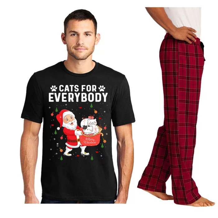 Cats For Everybody Santa Christmas Cute Cat Lover Gift Pajama Set