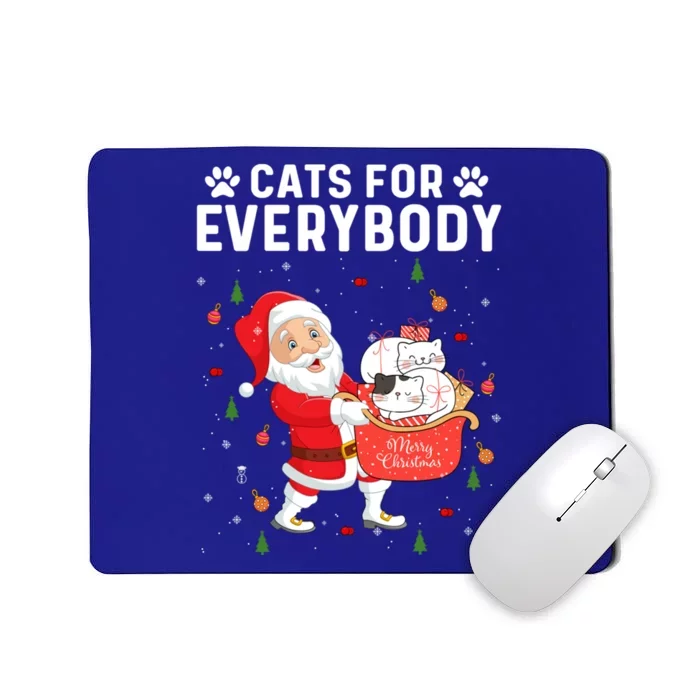 Cats For Everybody Santa Christmas Cute Cat Lover Gift Mousepad