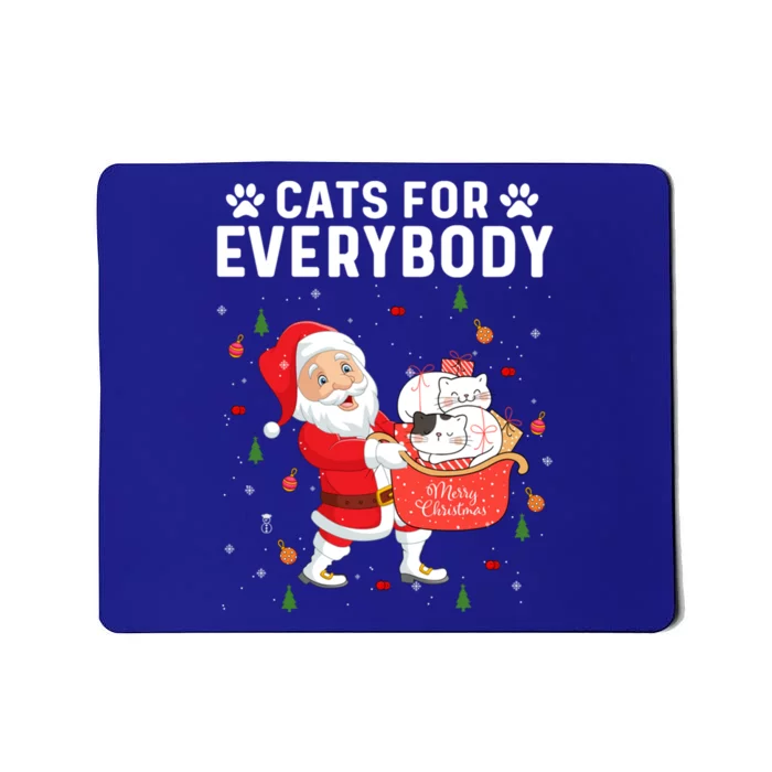 Cats For Everybody Santa Christmas Cute Cat Lover Gift Mousepad