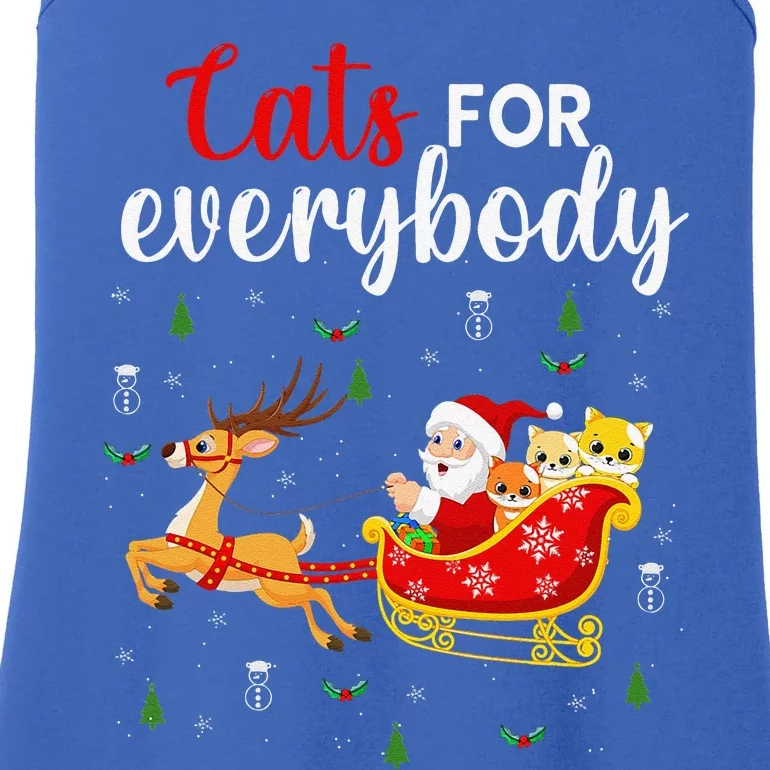 Cats For Everybody Santa Christmas Cute Cat Lover Ladies Essential Tank