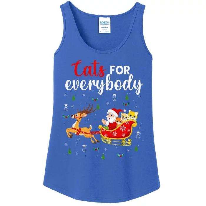 Cats For Everybody Santa Christmas Cute Cat Lover Ladies Essential Tank