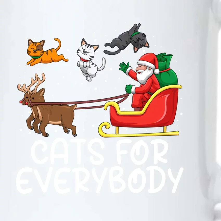 Cats For Everybody Santa Sleigh Xmas Funny Cat Christmas Gift Black Color Changing Mug