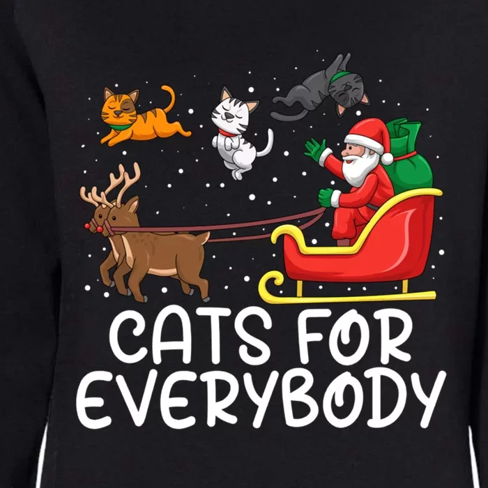 Cats For Everybody Santa Sleigh Xmas Funny Cat Christmas Gift Womens California Wash Sweatshirt