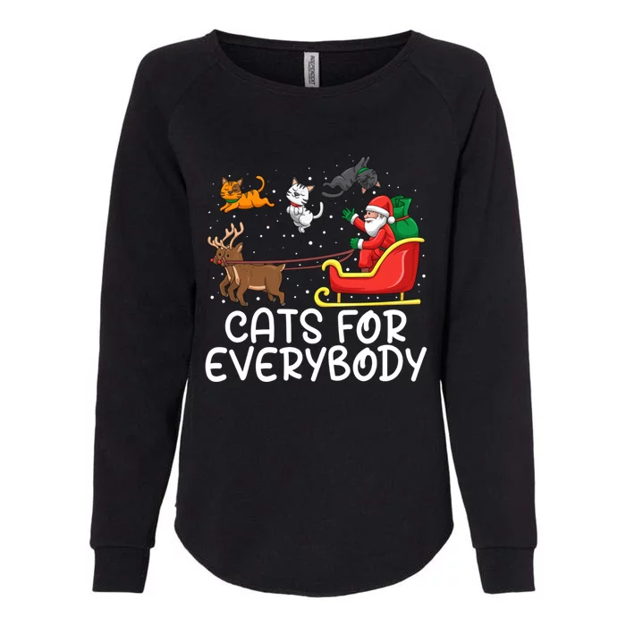 Cats For Everybody Santa Sleigh Xmas Funny Cat Christmas Gift Womens California Wash Sweatshirt