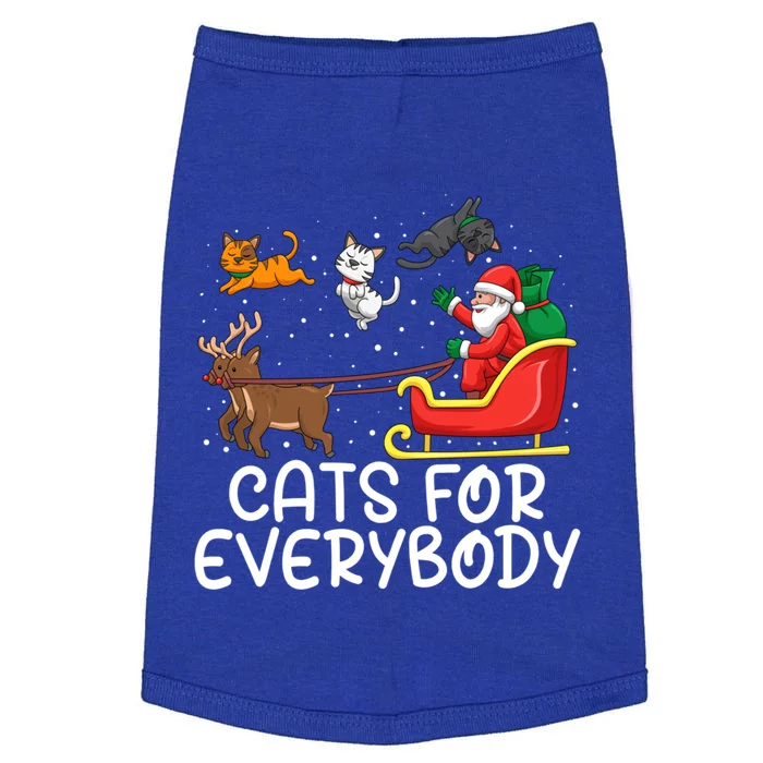 Cats For Everybody Santa Sleigh Xmas Funny Cat Christmas Gift Doggie Tank