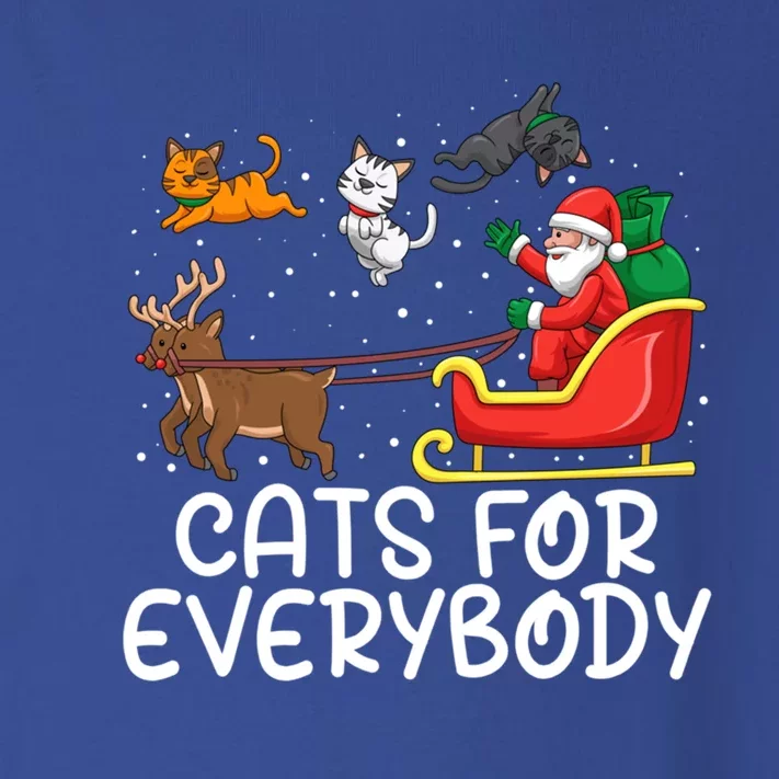 Cats For Everybody Santa Sleigh Xmas Funny Cat Christmas Gift Toddler Long Sleeve Shirt