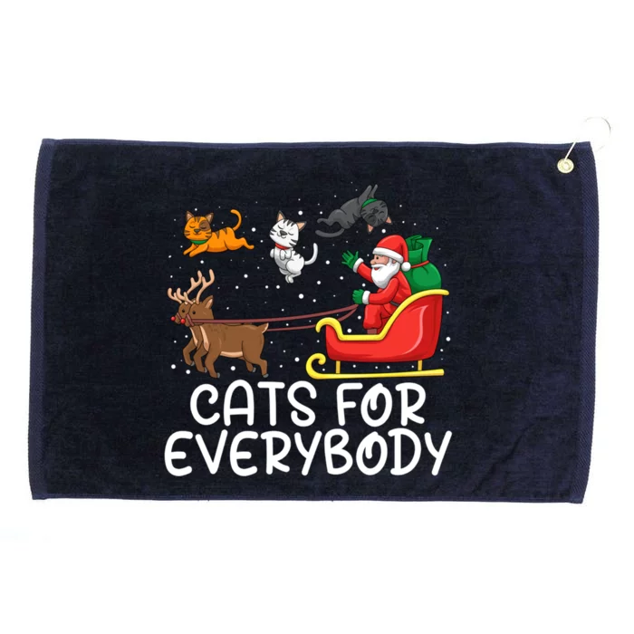 Cats For Everybody Santa Sleigh Xmas Funny Cat Christmas Gift Grommeted Golf Towel