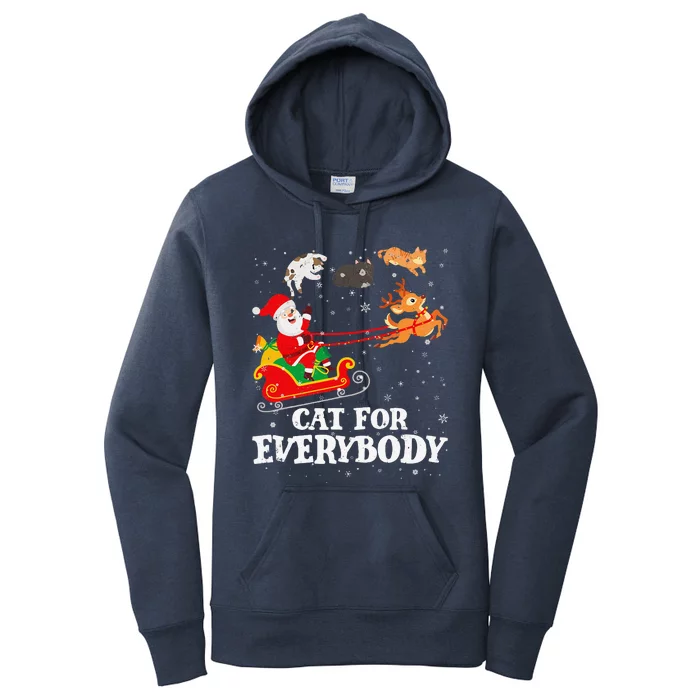 Cats For Everybody Santa Funny Christmas PJs Xmas Funny Funny Women's Pullover Hoodie