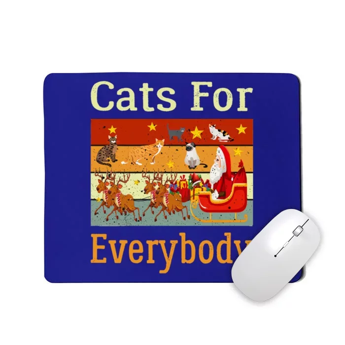 Cats For Everybody Ugly Christmas Cat Funny Xmas Vintage Gift Mousepad