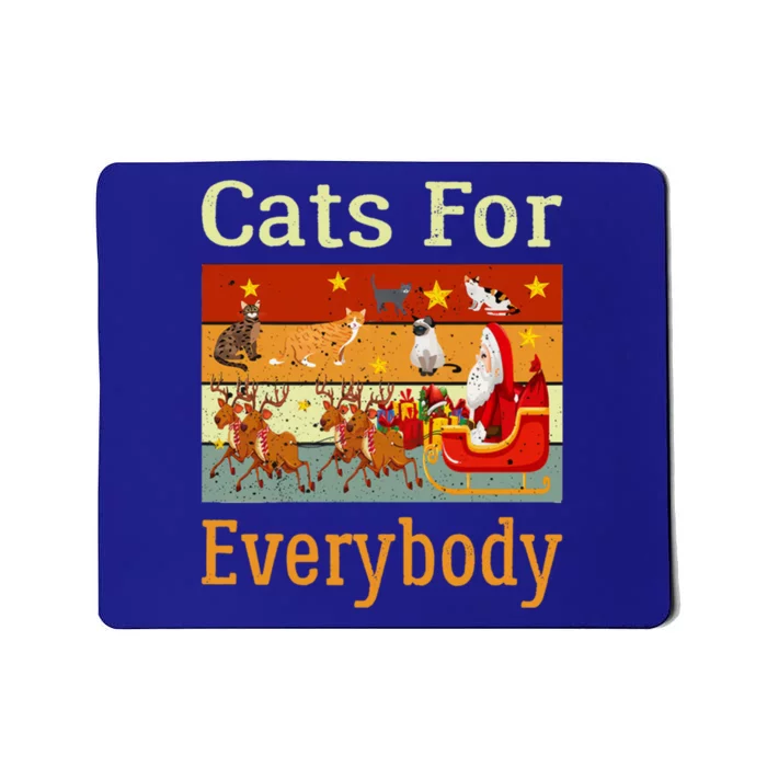 Cats For Everybody Ugly Christmas Cat Funny Xmas Vintage Gift Mousepad