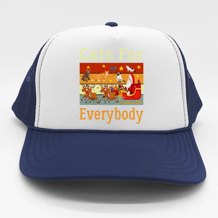 Cats For Everybody Ugly Christmas Cat Funny Xmas Vintage Gift Trucker Hat