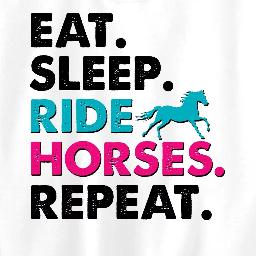 Cute Funny Eat Sleep Ride Horses Repeat Kids Sweatshirt