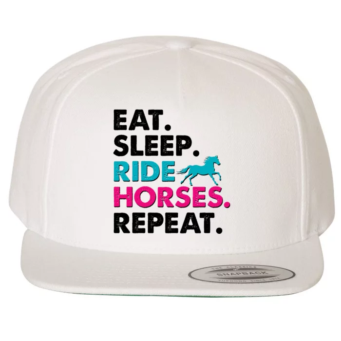 Cute Funny Eat Sleep Ride Horses Repeat Wool Snapback Cap