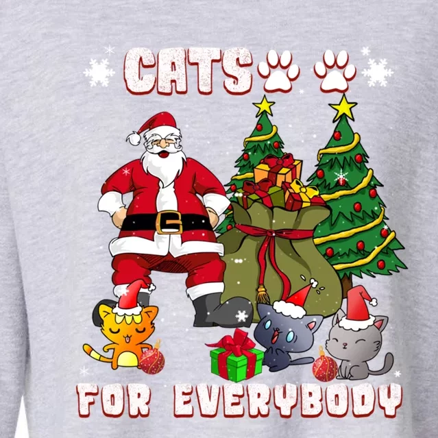 Cats For Everybody Cat Christmas Funny Cat Christmas Gift Cropped Pullover Crew