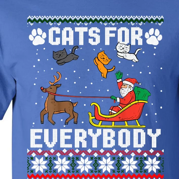 Cats For Everybody Ugly Funny Christmas Cute Cat Xmas Pajama Gift Tall T-Shirt