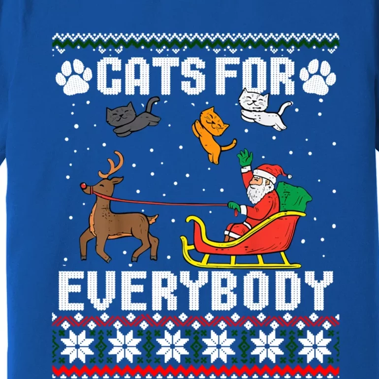 Cats For Everybody Ugly Funny Christmas Cute Cat Xmas Pajama Gift Premium T-Shirt