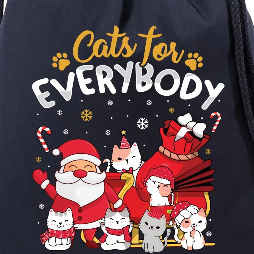 Cats For Everybody Cat Lover Ugly Christmas Sweater Pajama Gift Drawstring Bag