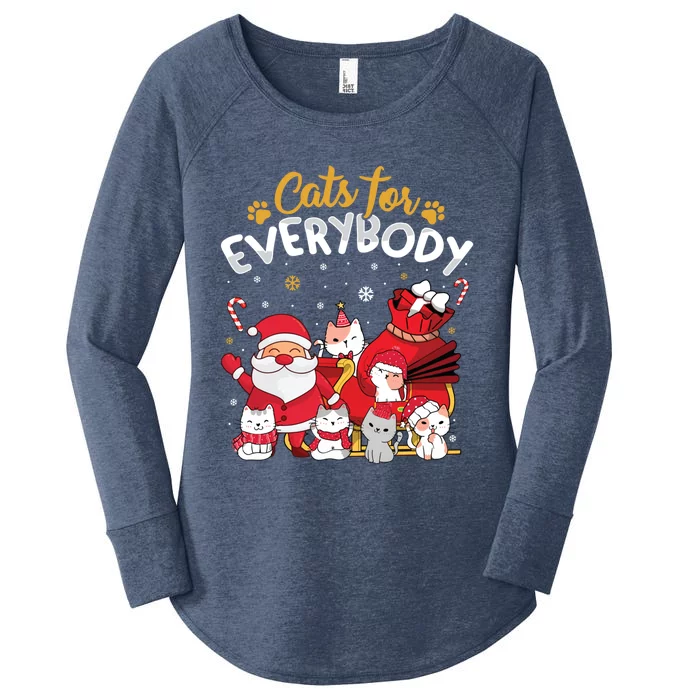 Cats For Everybody Cat Lover Ugly Christmas Sweater Pajama Gift Women's Perfect Tri Tunic Long Sleeve Shirt