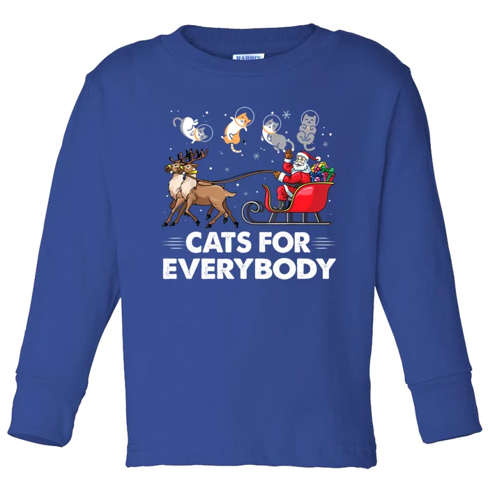 Cats For Everybody Christmas Animals Love Matching Family Great Gift Toddler Long Sleeve Shirt