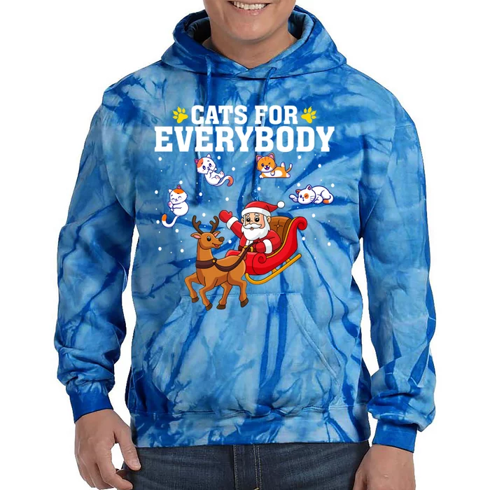 Cats For Everybody Christmas Cat Cute Ugly Christmas Funny Gift Great Gift Tie Dye Hoodie