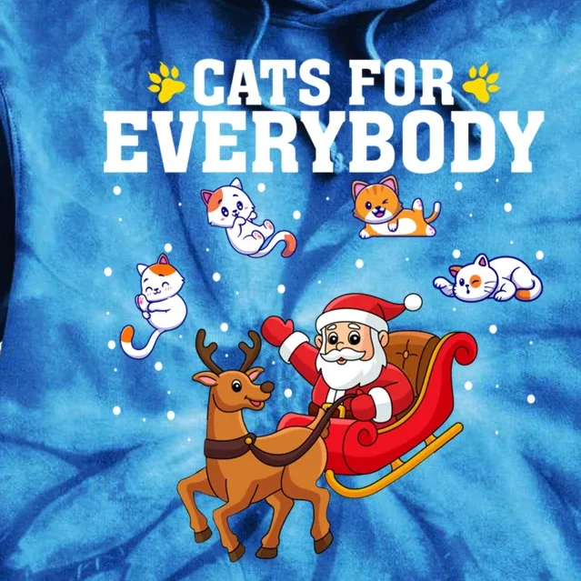 Cats For Everybody Christmas Cat Cute Ugly Christmas Funny Gift Great Gift Tie Dye Hoodie