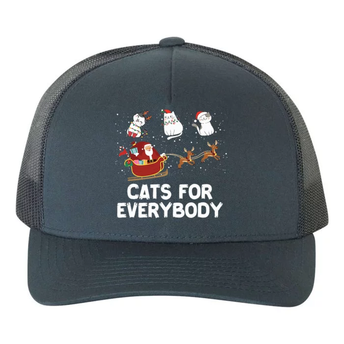 Cats For Everybody Festive Christmas Santa Xmas Funny Ugly Yupoong Adult 5-Panel Trucker Hat