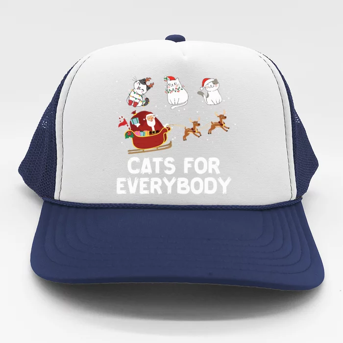 Cats For Everybody Festive Christmas Santa Xmas Funny Ugly Trucker Hat