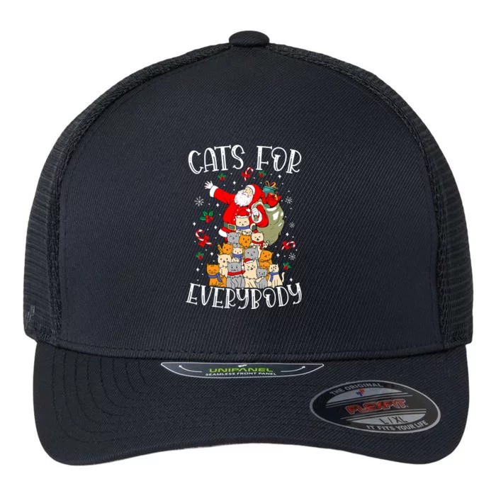 Cats For Everybody Ugly Christmas Cat Funny Xmas Flexfit Unipanel Trucker Cap